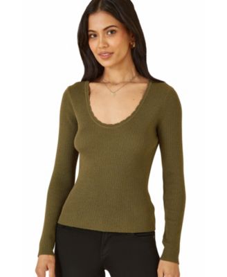 Women's Metallic Knitted Ribbed Top