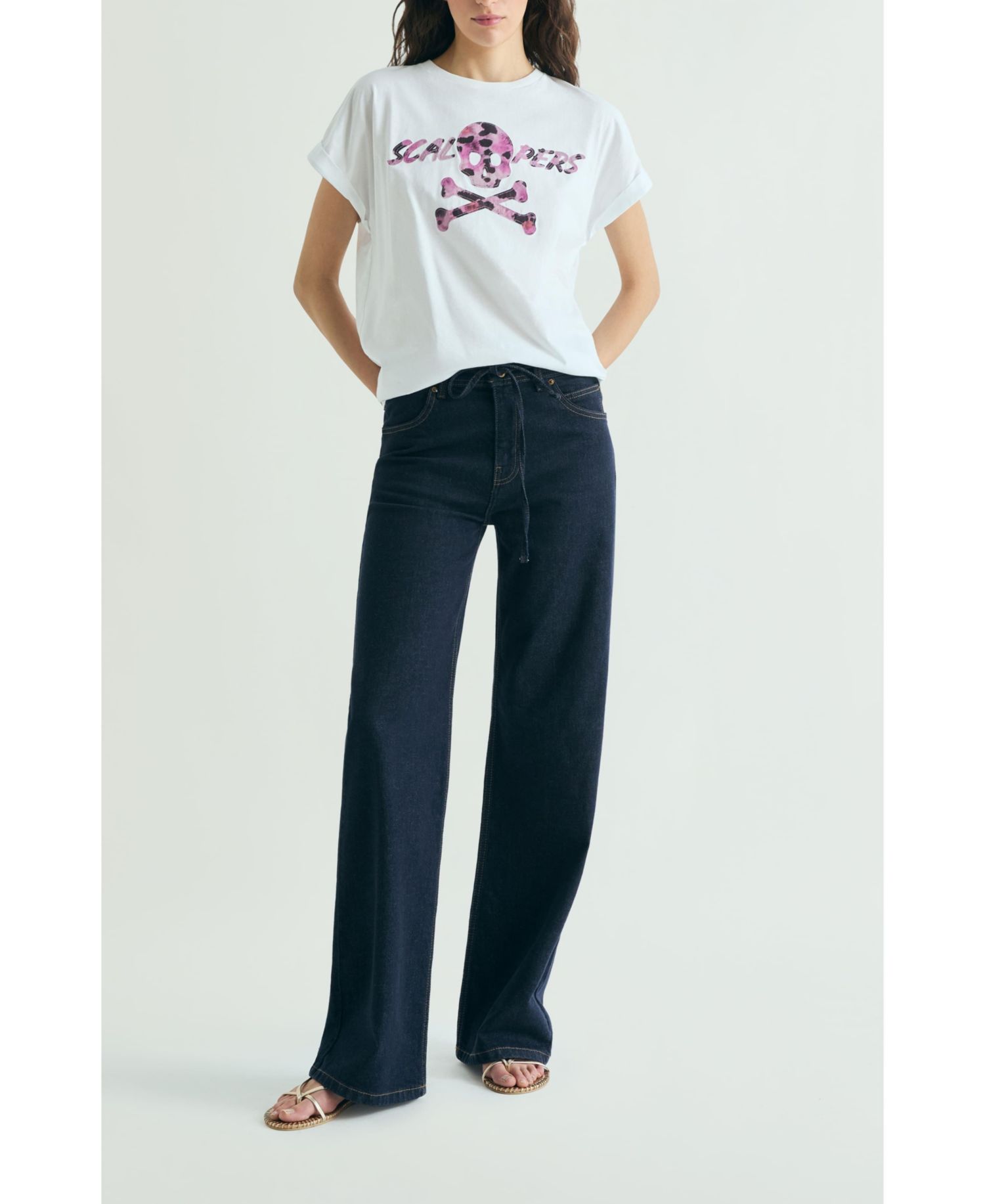 Women's Animal Print Skull T-Shirt