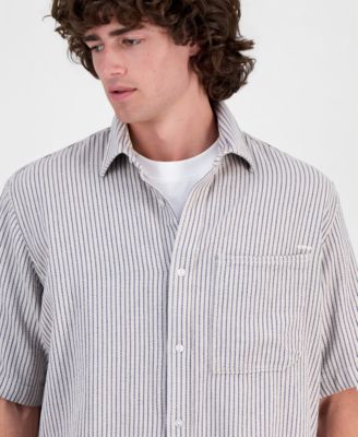 Men's One-Pocket Striped Short-Sleeve Shirt thumbnail 3