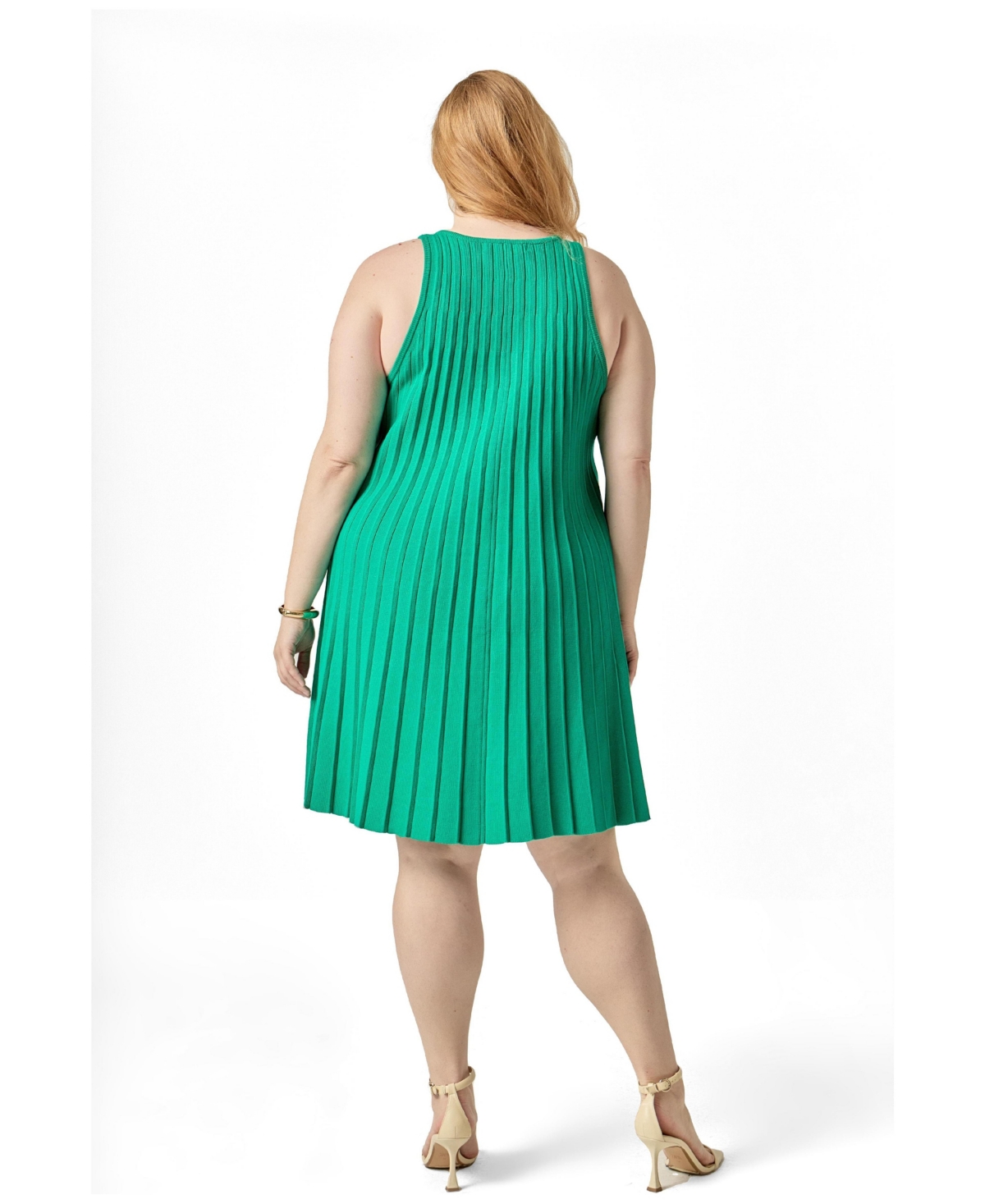 English Factory Plus Pleated A-line Knit Mini Dress
