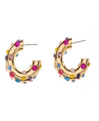 Gold-Tone Small Hoop Stud Earrings