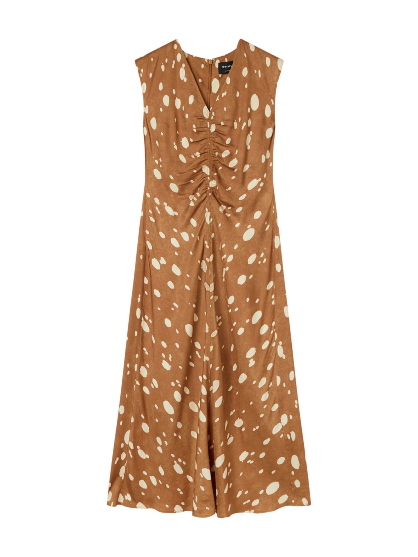 Женское платье Whistles Deer Spot Viscose Midi, цвет: Коричневый / Разноцветный — фото 5