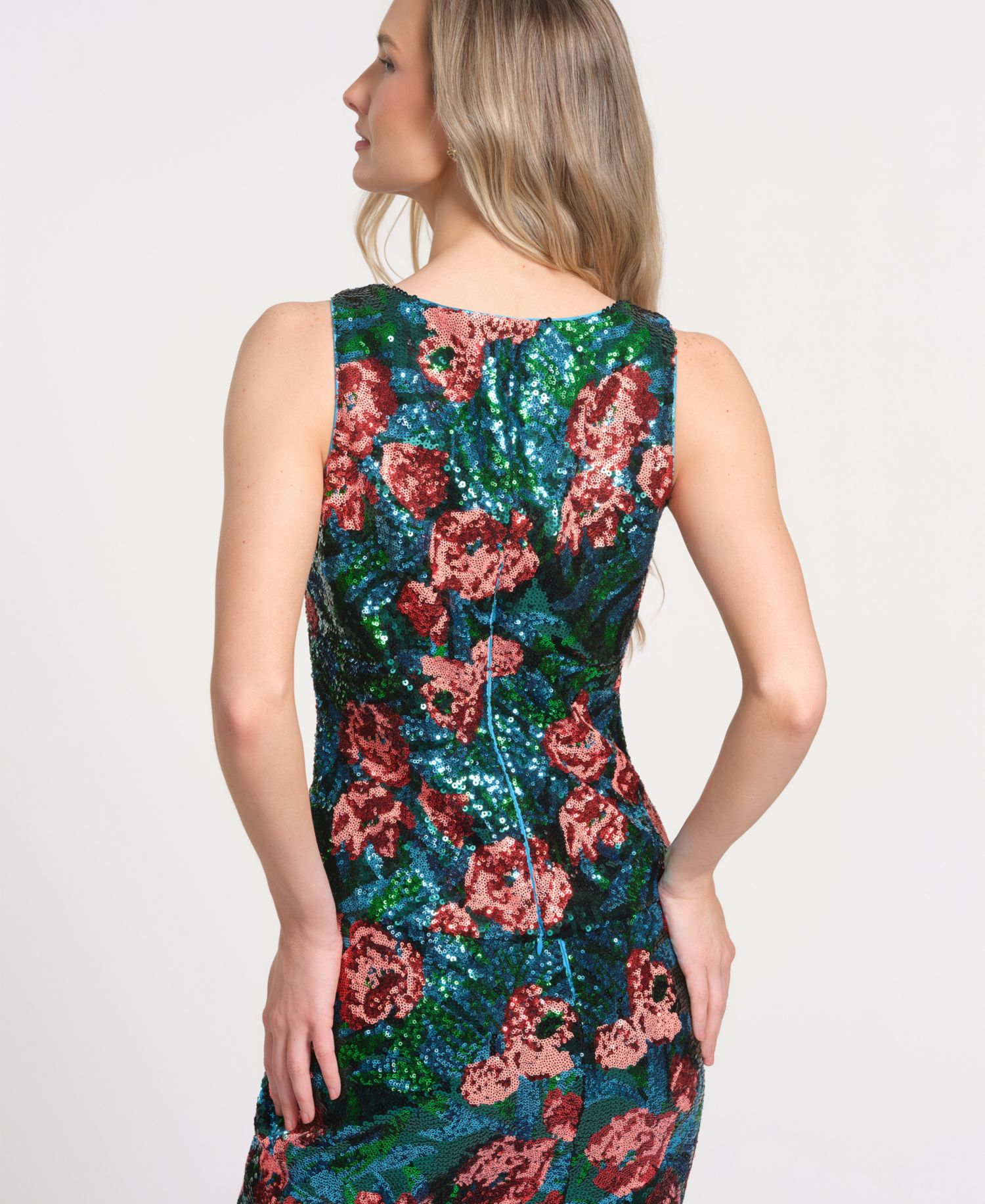Women's Floral Square Neck Sleeveless Top