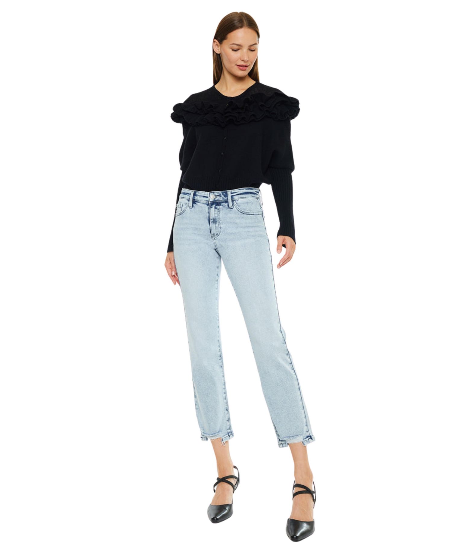 Women's Pam Mid Rise Crop Straight Jeans