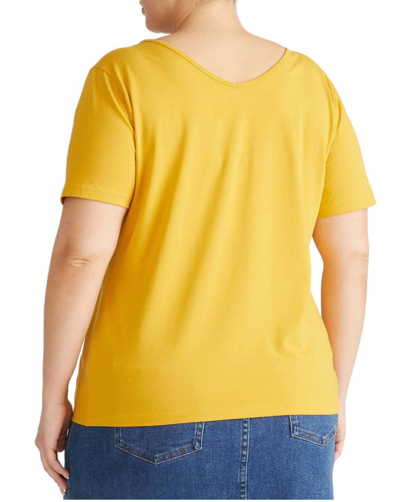 Женская футболка Universal Standard Plus Size Double V, цвет: Goldenrod — фото 2