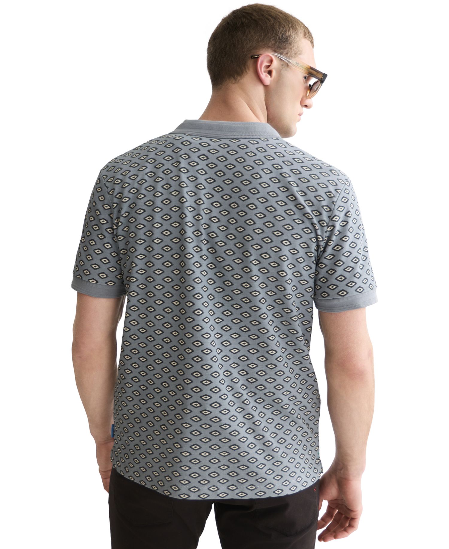 Men's Geo Print Short-Sleeve Polo Shirt