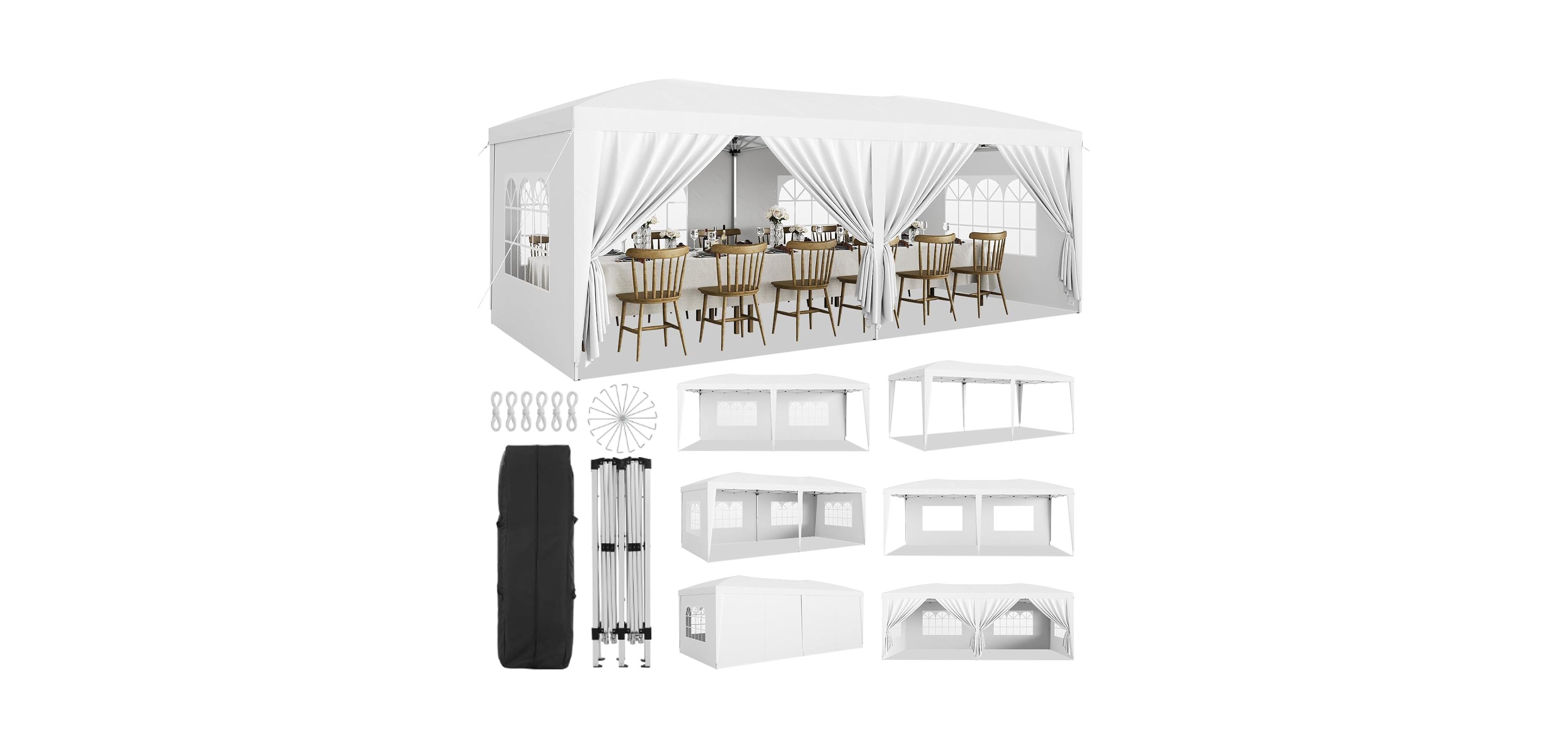 gaomon Heavy Duty Pop Up Canopy Tent with 6 Removable Sidewalls