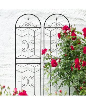 Metal Garden Trellis 71" x 19.7" Rustproof Trellis for Climbing Plants Outdoor Flower Support
