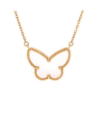 Pre-Owned Van Cleef & Arpels Lucky Alhambra Butterfly Pendant Necklace - 18k yellow gold