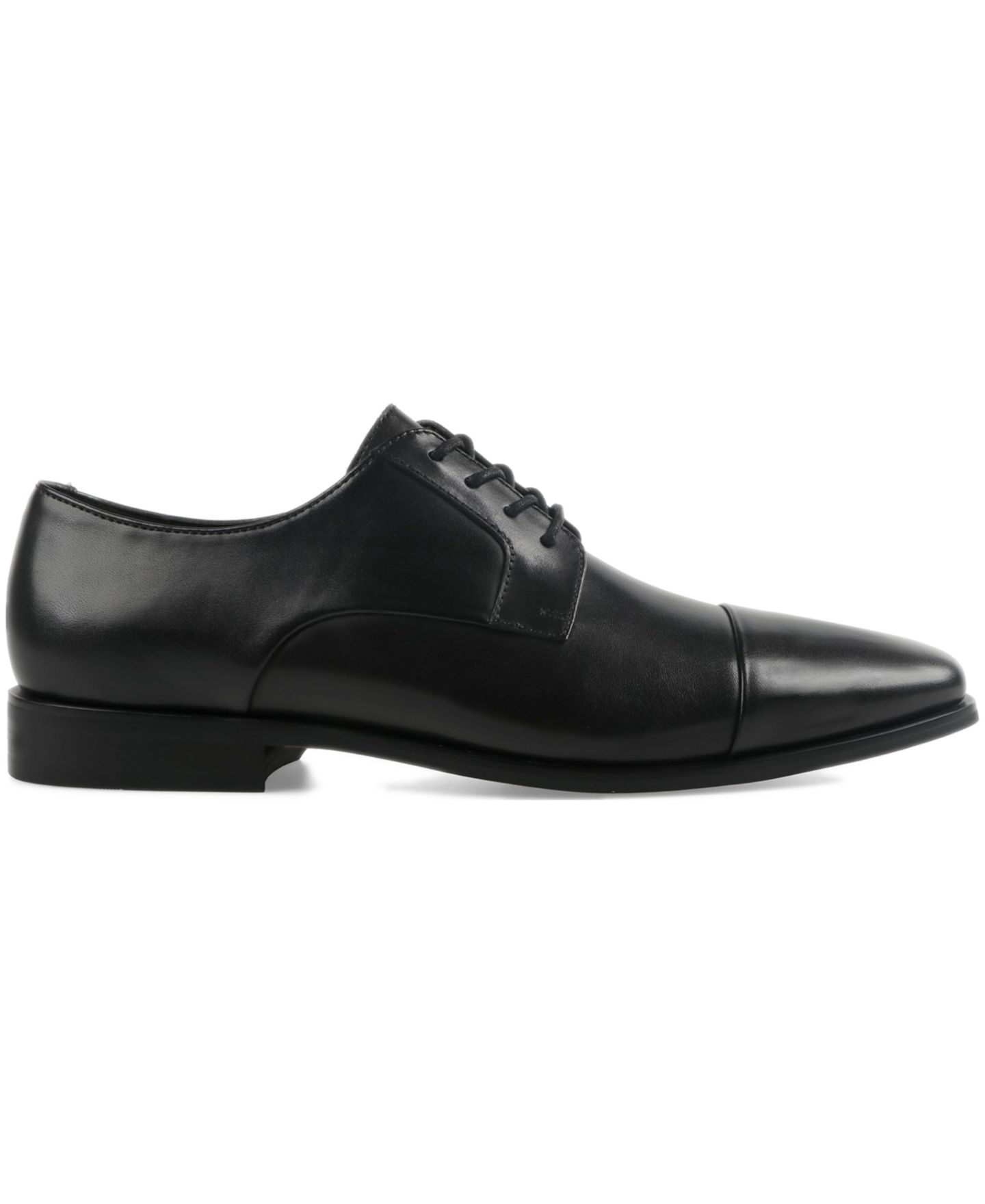 Мужские туфли Alfani Genuine Leather Cap-Toe Dress Shoes, цвет: Чёрный кожаный — фото 2