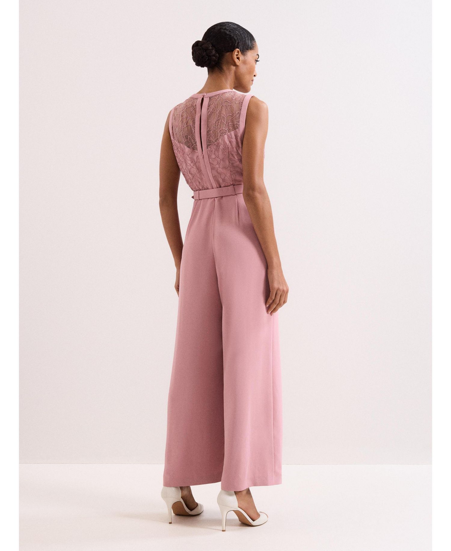 Women's Ivanna Lace Bodice Belted Jumpsuit