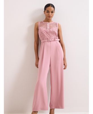 Women's Ivanna Lace Bodice Belted Jumpsuit