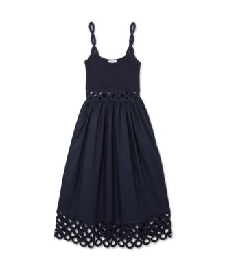 REISS Women's Rib-Knit Woven Mix Cut-Out Midi Dress - Macy's
