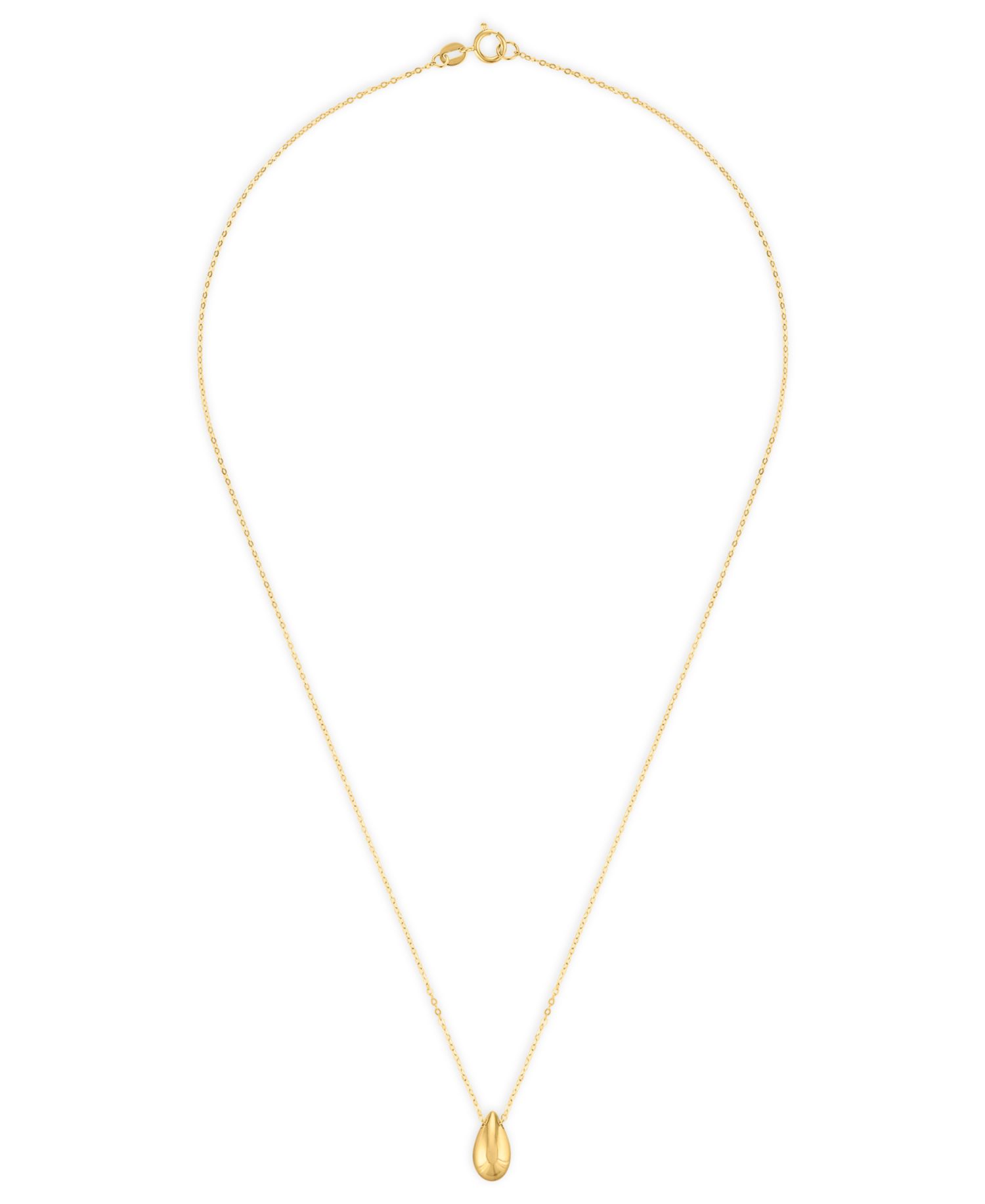 Teardrop Pendant Necklace in 10k Yellow Gold