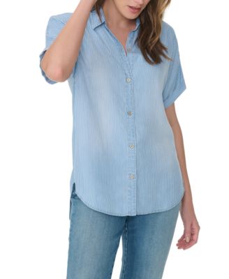 Women's Collar Short-Sleeve Button-Front Shirt