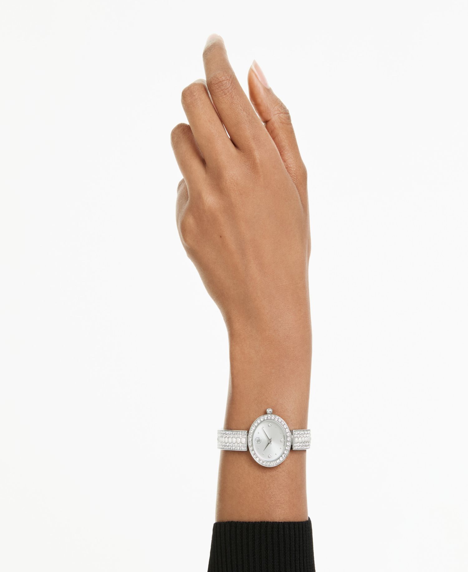 Matrix Imitation Pearl Swiss Made Crystal Bangle Bracelet Watch 26 x 26mm