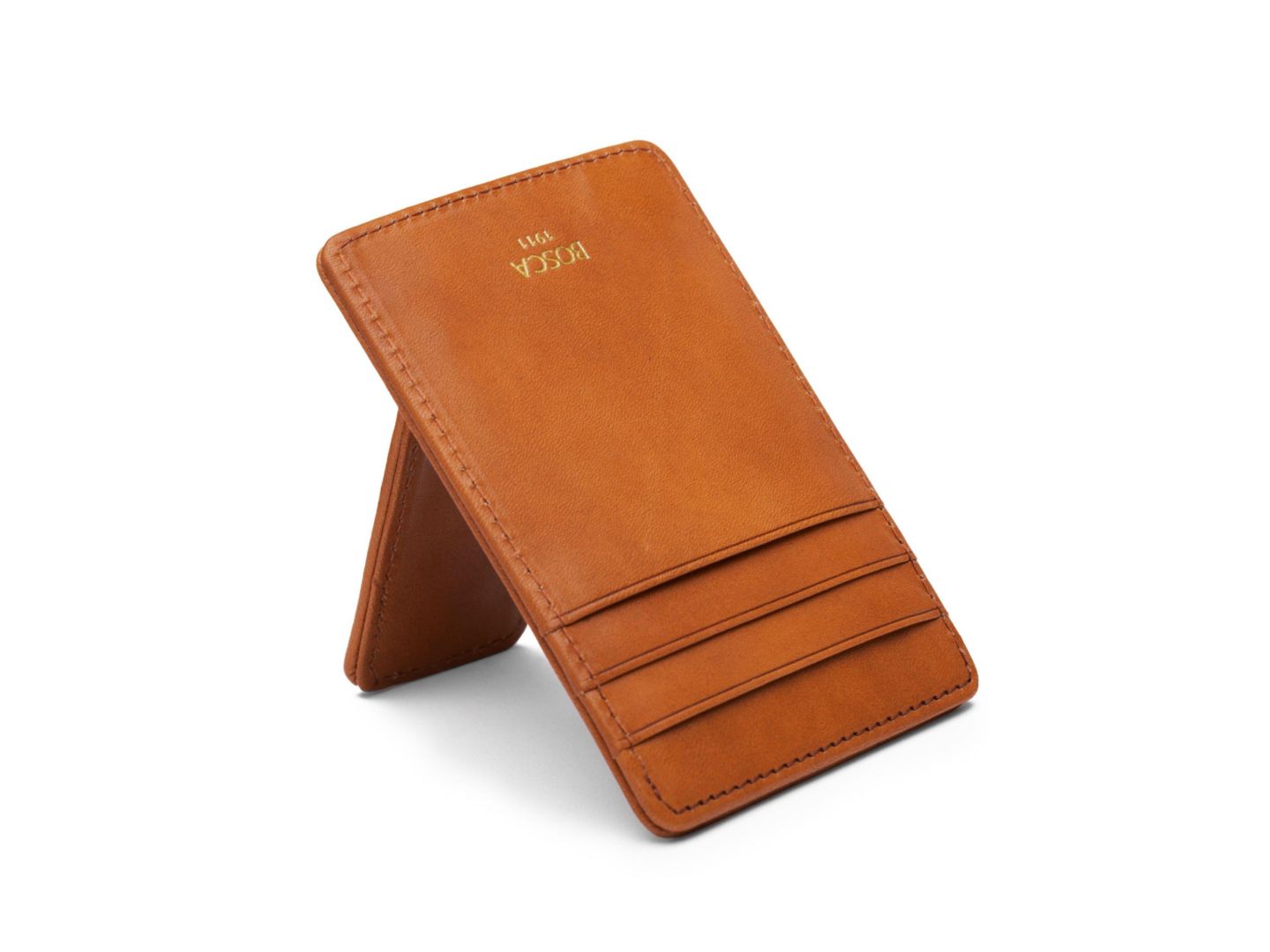 Мужской кошелёк Bosca Old Leather Deluxe Front Pocket Wallet, Saddle — фото 3