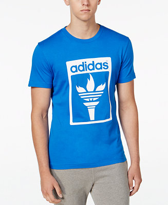 adidas Originals Men's Trefoil Fire Graphic T-Shirt - T-Shirts - Men ...
