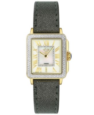 Women's Padova Swiss Quartz Diamond Antracite Hand made Italian leather Strap Watch