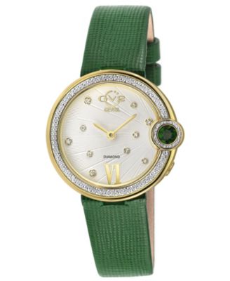 Women's Perugia Swiss Quartz Diamond Hand made Italian saffiano leather Strap Watch