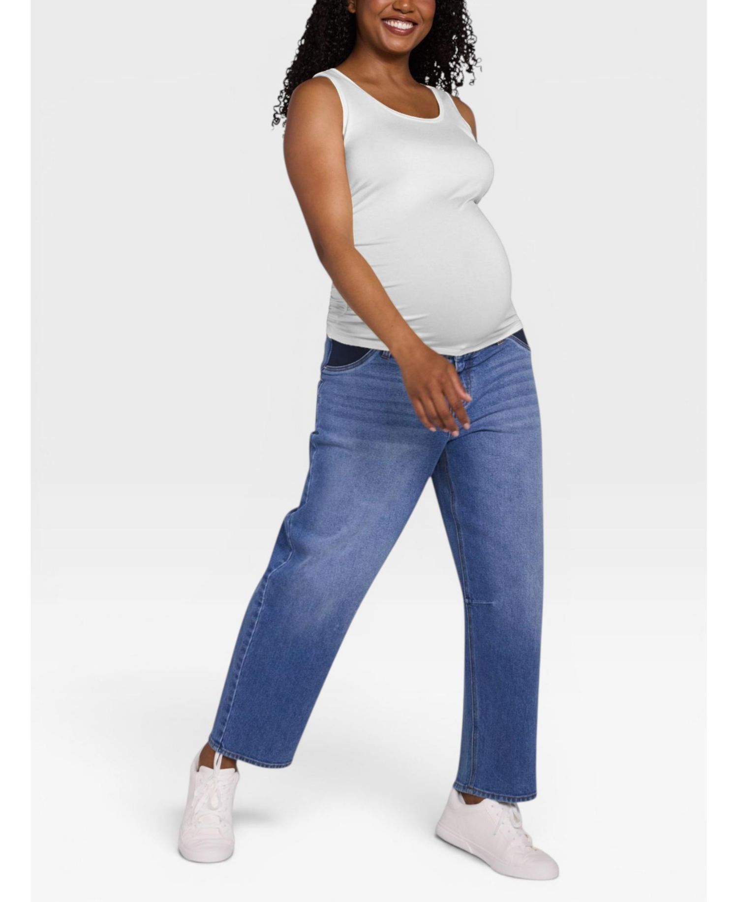 Women's Motherhood Under the Belly Dart Barrel Leg Jean