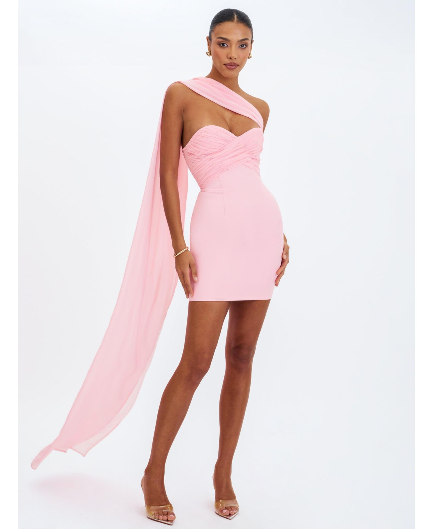 Women's Olivia Rose Pink Strapless Crossover Mini Dress