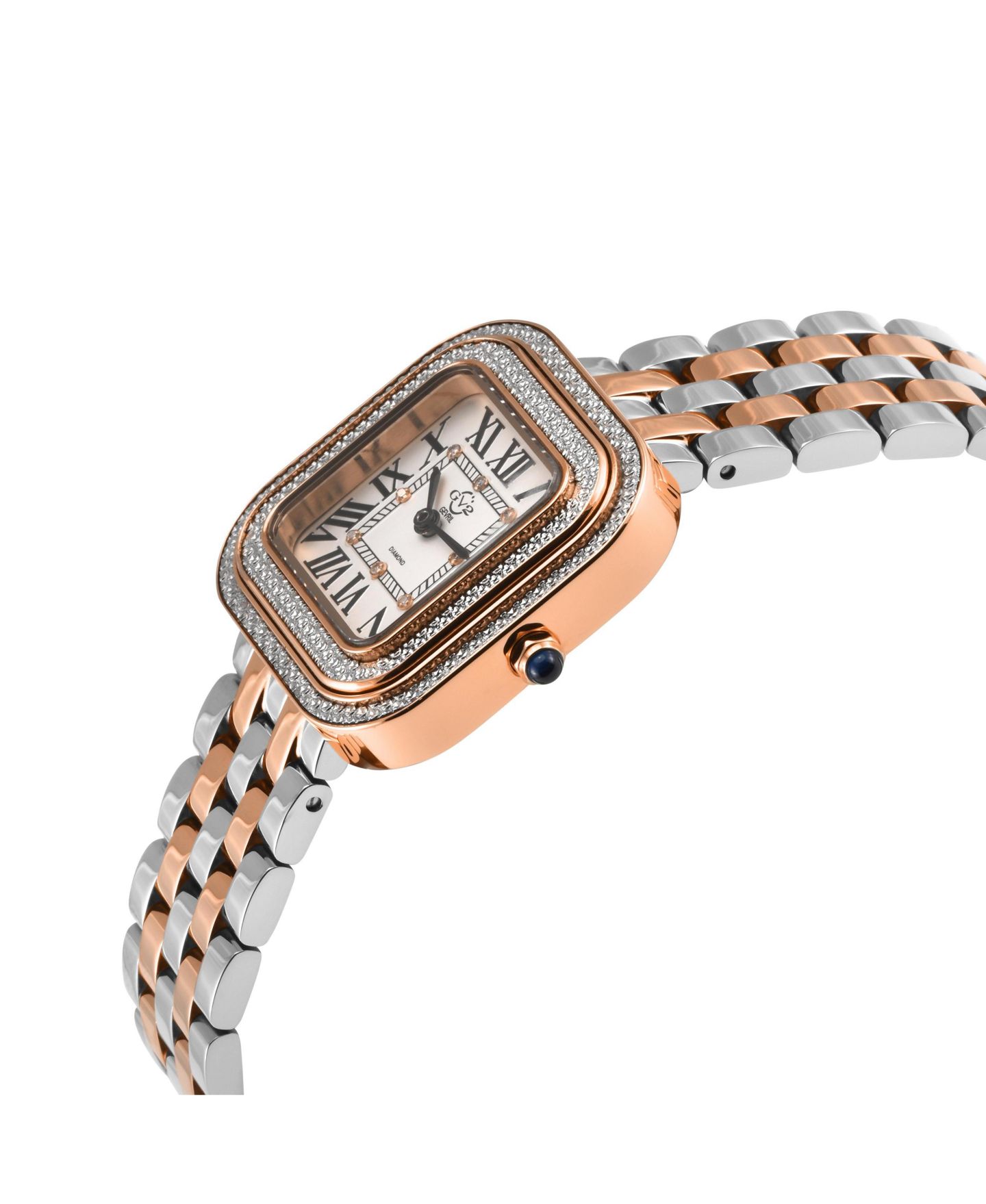 Женские часы GV2 by Gevril Bellagio Swiss Quartz Diamond Two toned SS Iprg Stainless Steel Bracelet Watch — фото 3