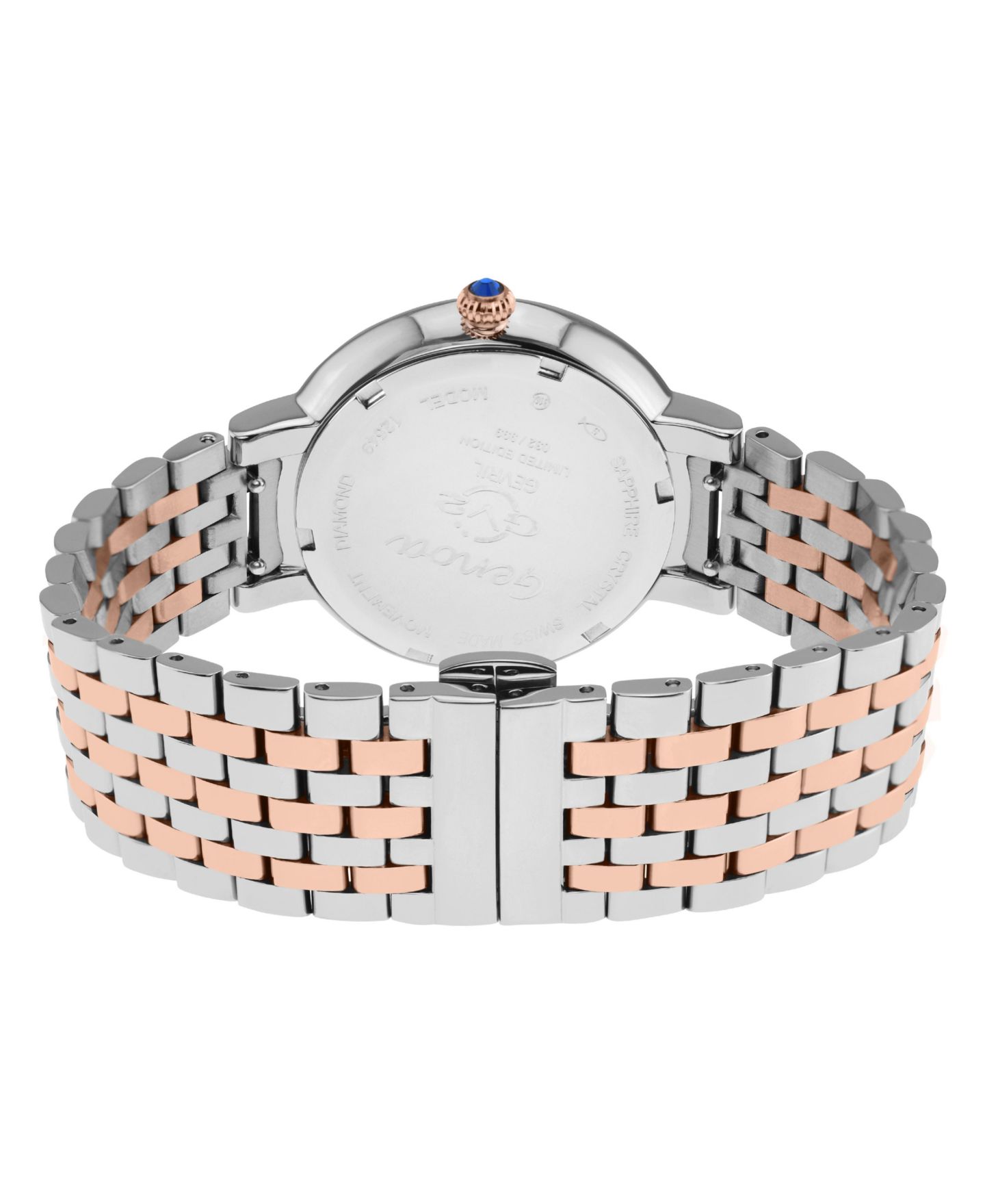 Женские часы GV2 by Gevril Genoa Swiss Quartz Diamond Two tone IPRG/SS Stainless Steel Bracelet Watch — фото 3