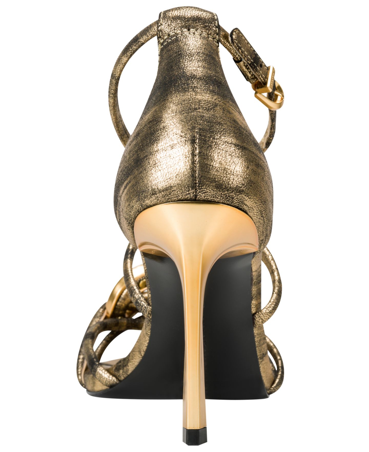 Женские сандалии Donna Karan New York Sarah Strappy Dress Sandals, цвет: Чёрный / Золотой — фото 3