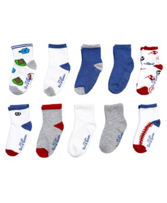 Toddler Boys' and Girls' 2T-4T Grippers Socks, 10-Pack