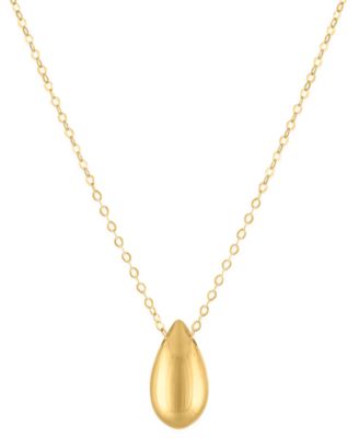 Teardrop Pendant Necklace in 10k Yellow Gold