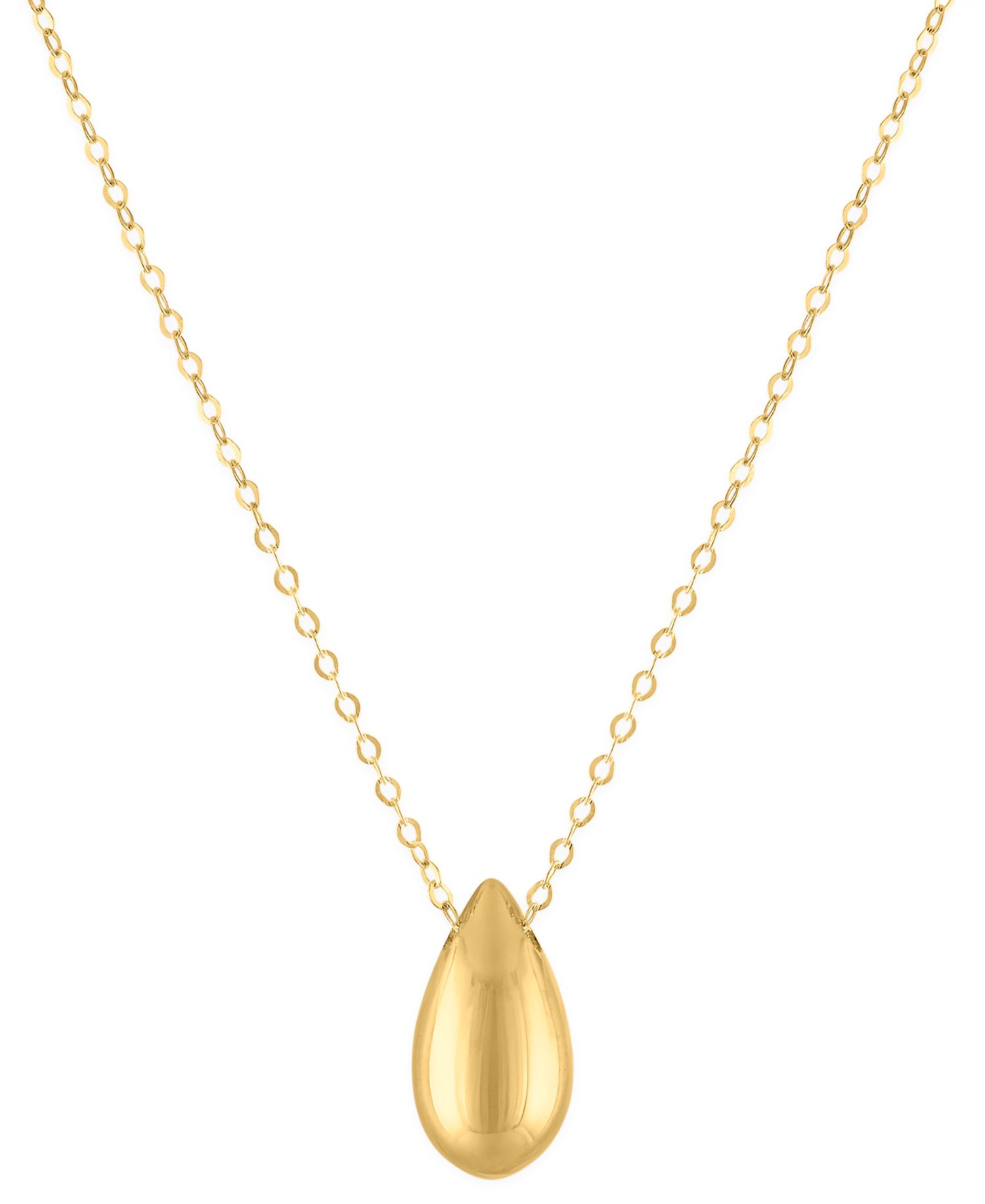 Teardrop Pendant Necklace in 10k Yellow Gold