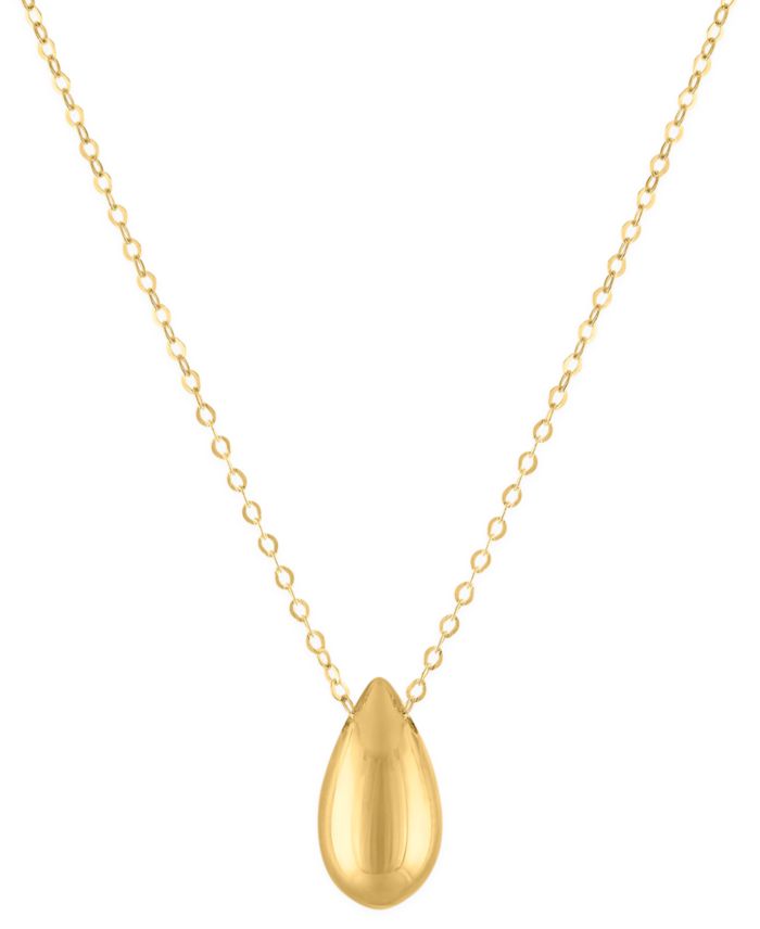 Teardrop Pendant Necklace in 10k Yellow Gold