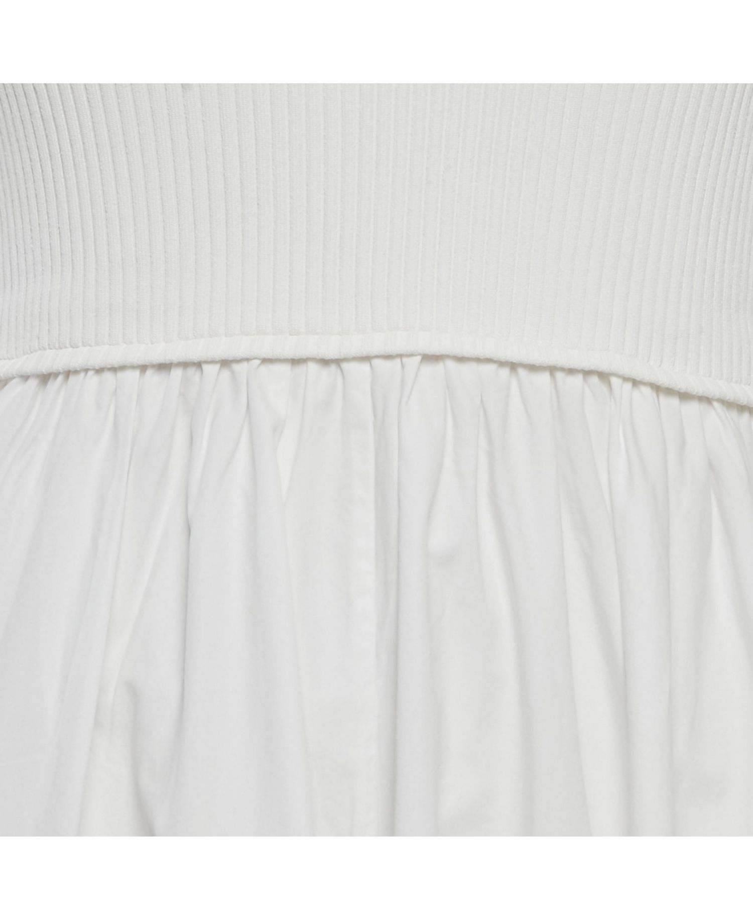 Women's Rib Knit And Poplin Scoop Neck Long Dress
