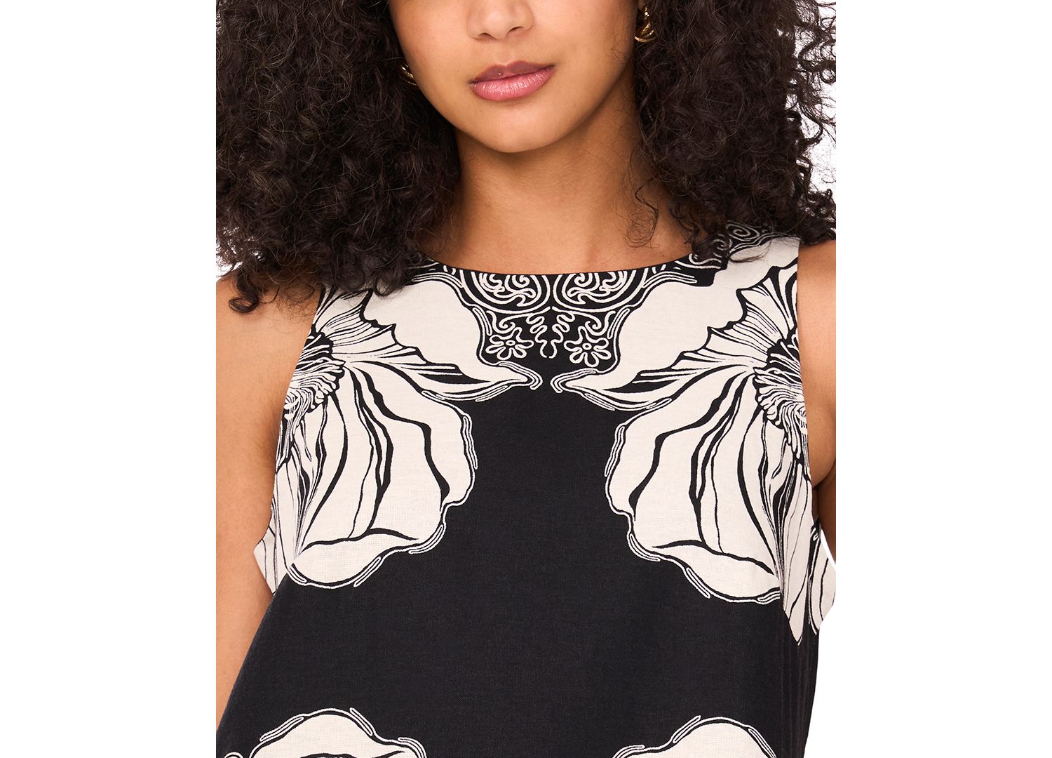 Petite Printed Sleeveless Shift Dress