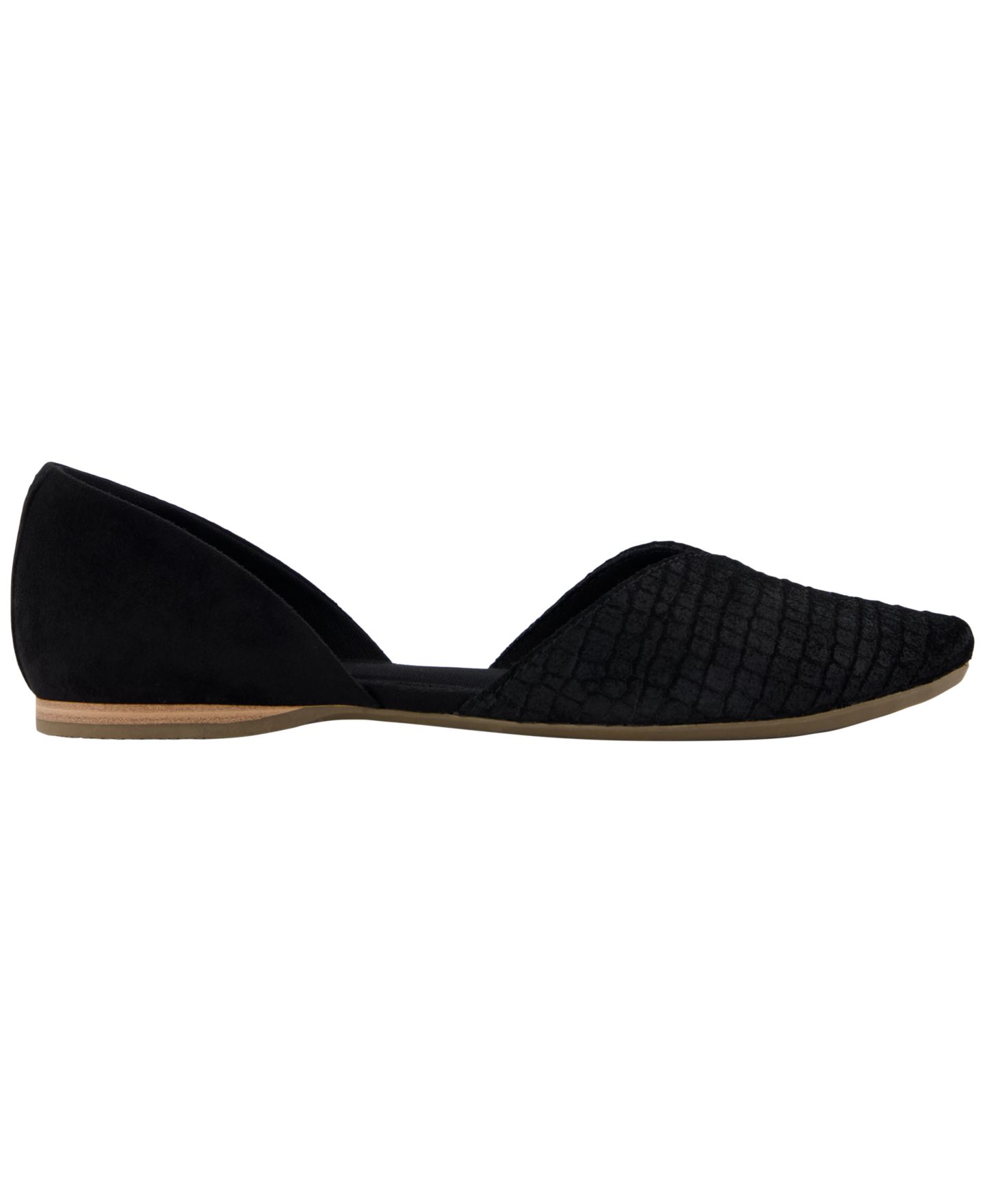 Женские балетки Toms Gemma д'Орсэ без застёжки, цвет: Чёрный замшевый — фото 2
