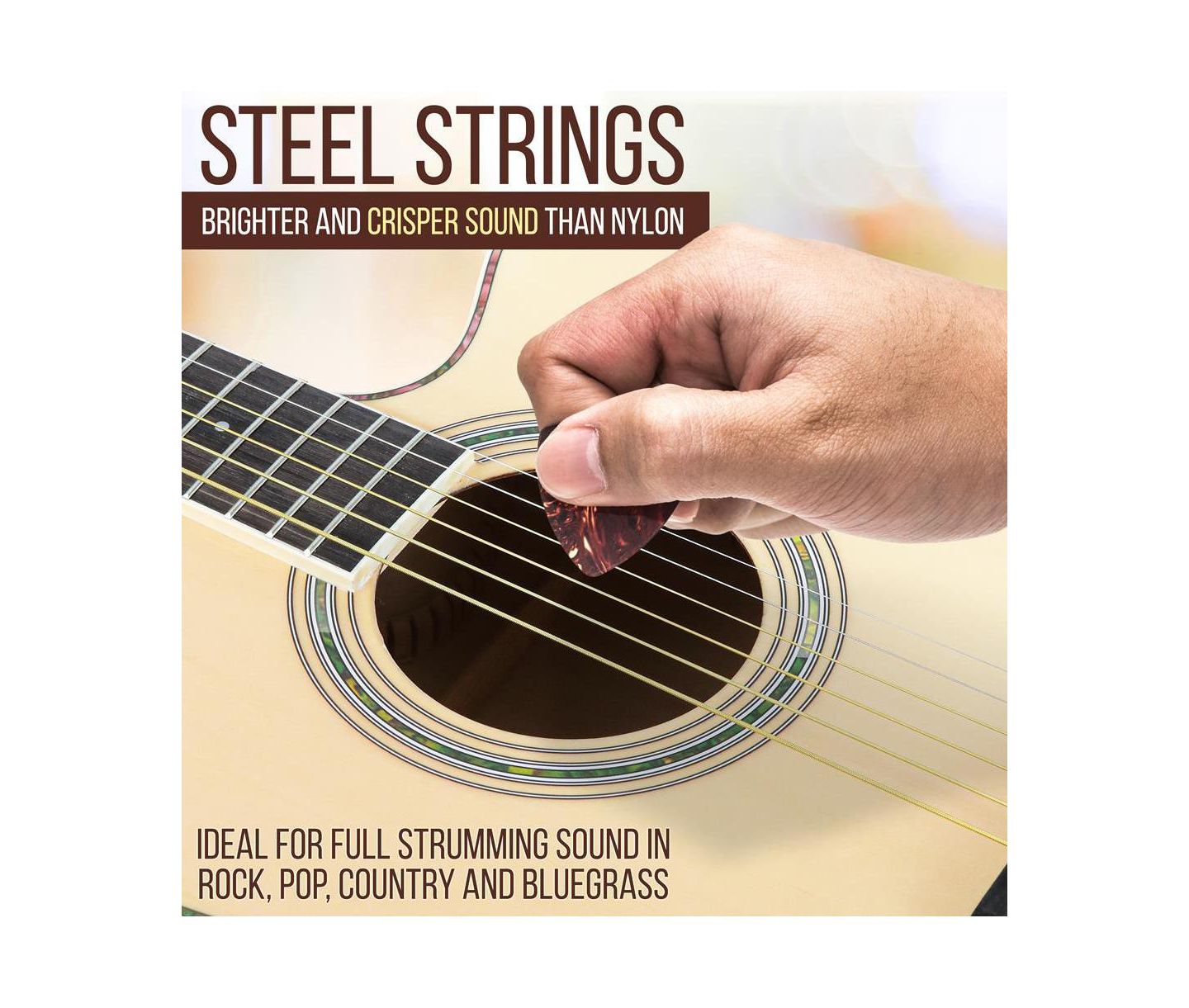 Детские игрушки Pyle Electric Acoustic Guitar Kit - 6-String Guitar with Amplifier, Digital Tuner, and Accessories, Natural Finish — фото 8
