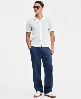 Sun + Stone Sun Stone Mens Indigo Loose Fit Jeans Plaited Short Sleeve Camp Shirt Macys Exclusive