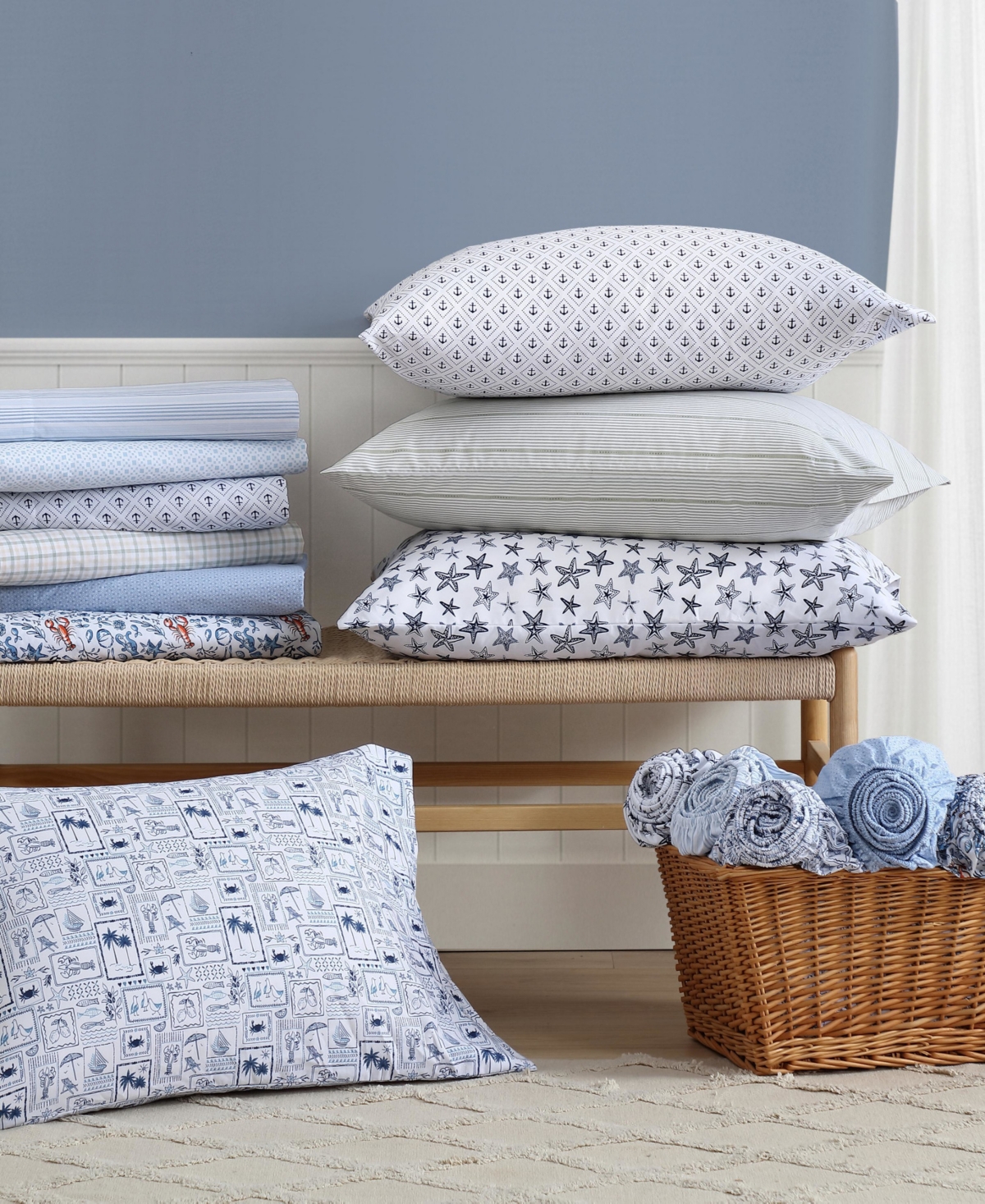 Nautica Geo Floral 200-Thread Count Cotton Percale 4-Pc. Sheet Set