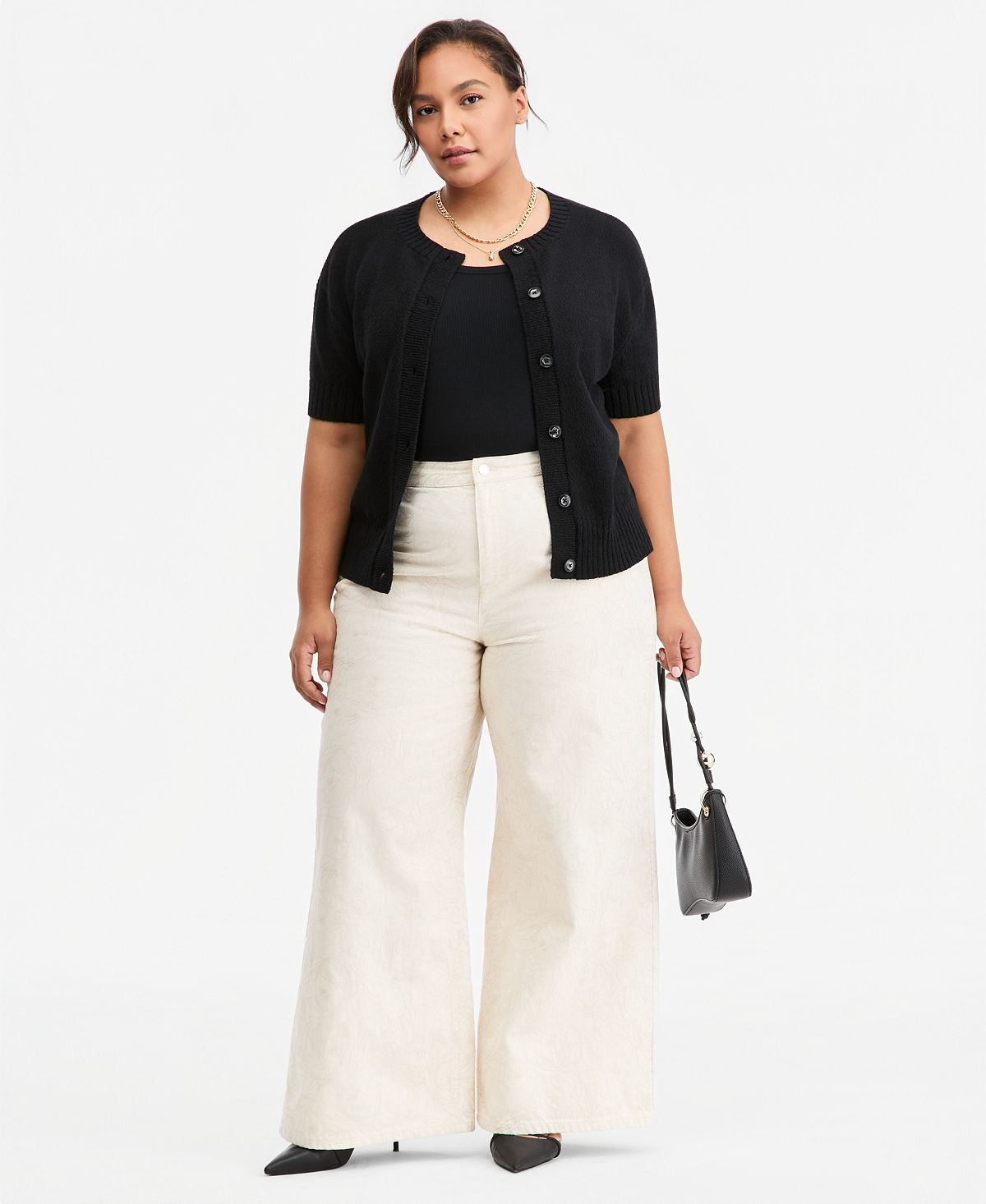 On 34th Trendy Plus Size Wide-Leg High-Rise Jeans, Macy's Exclusive view 1 — MAYCSS fashion products