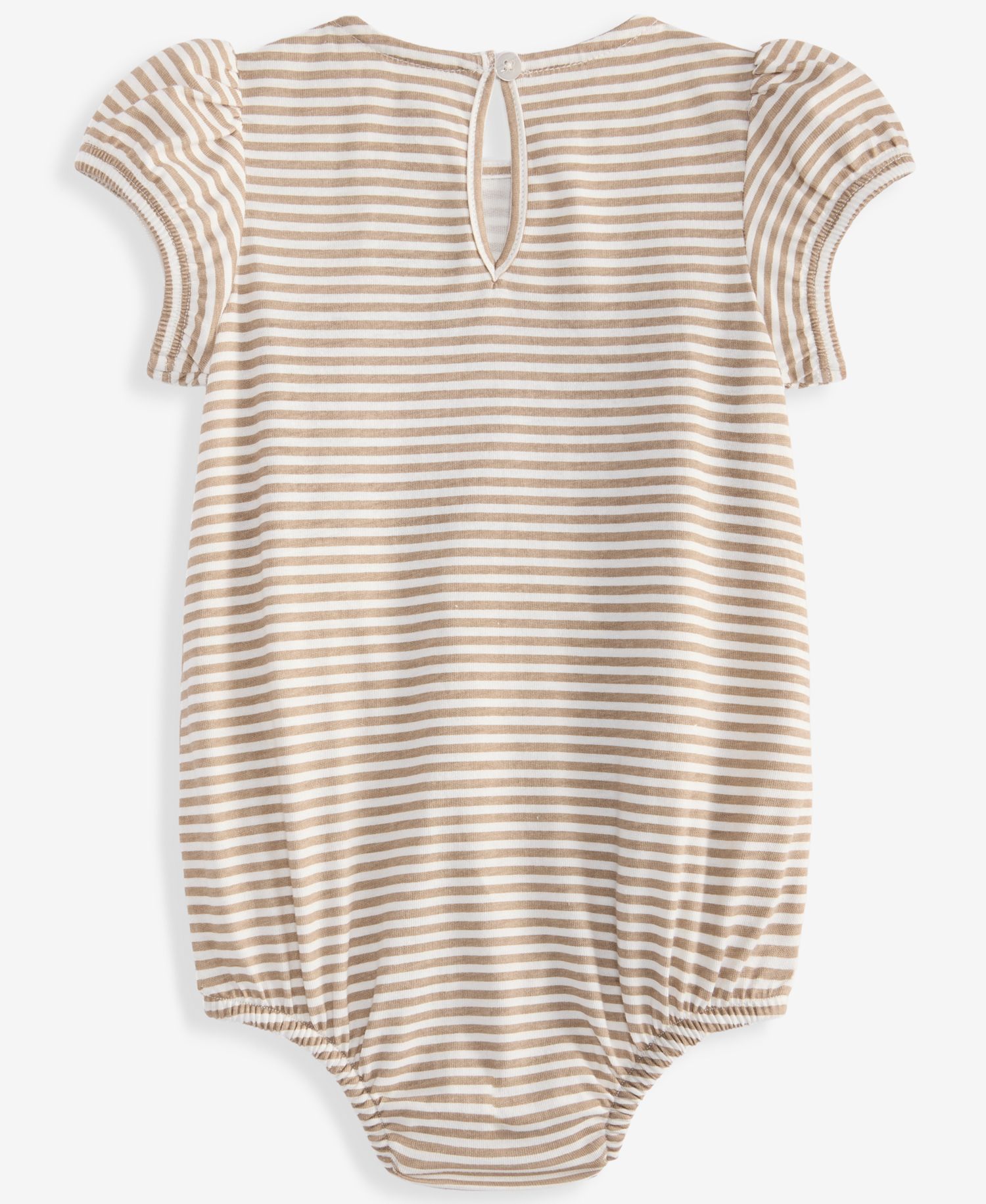 Baby Girls' 0M-24M Striped Bear Skirted Sunsuit