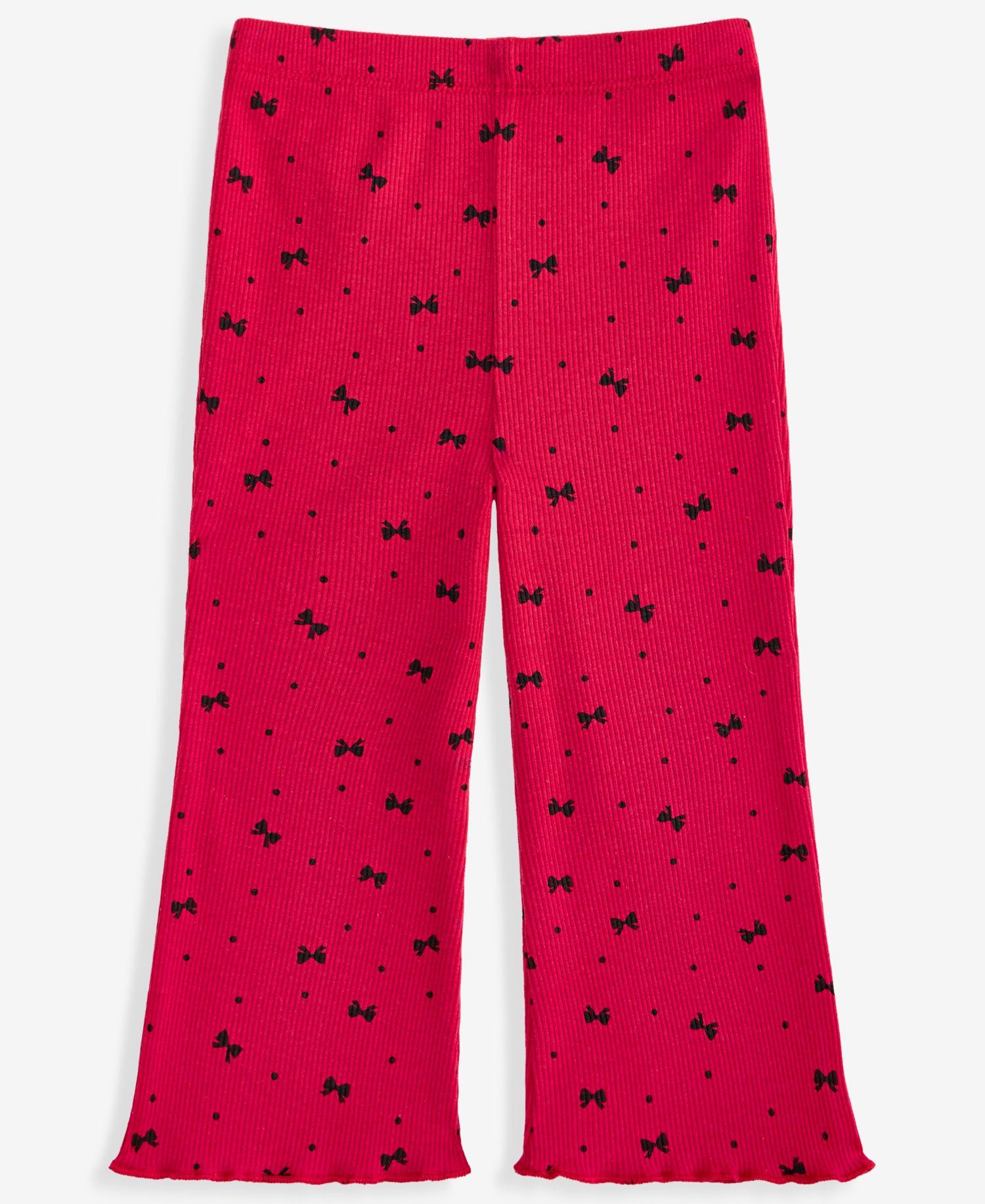 Baby Girls' 3M-24M Mix & Match Bow-Print Ribbed Flare Leggings