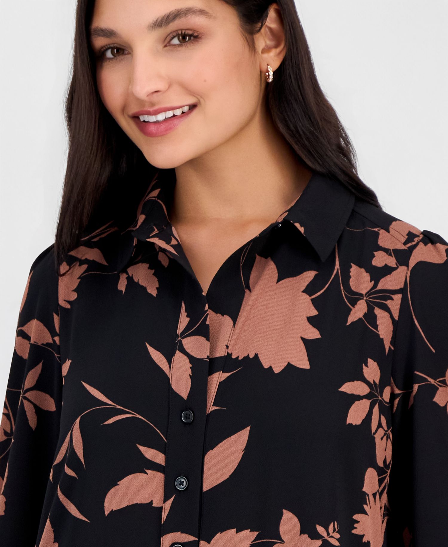 Women's Printed 3/4-Sleeve Shirtdress