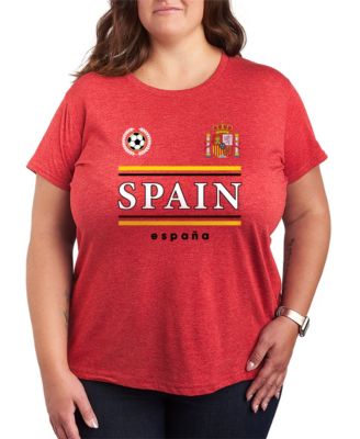 Plus Size Spain Soccer Jersey Graphic T-Shirt