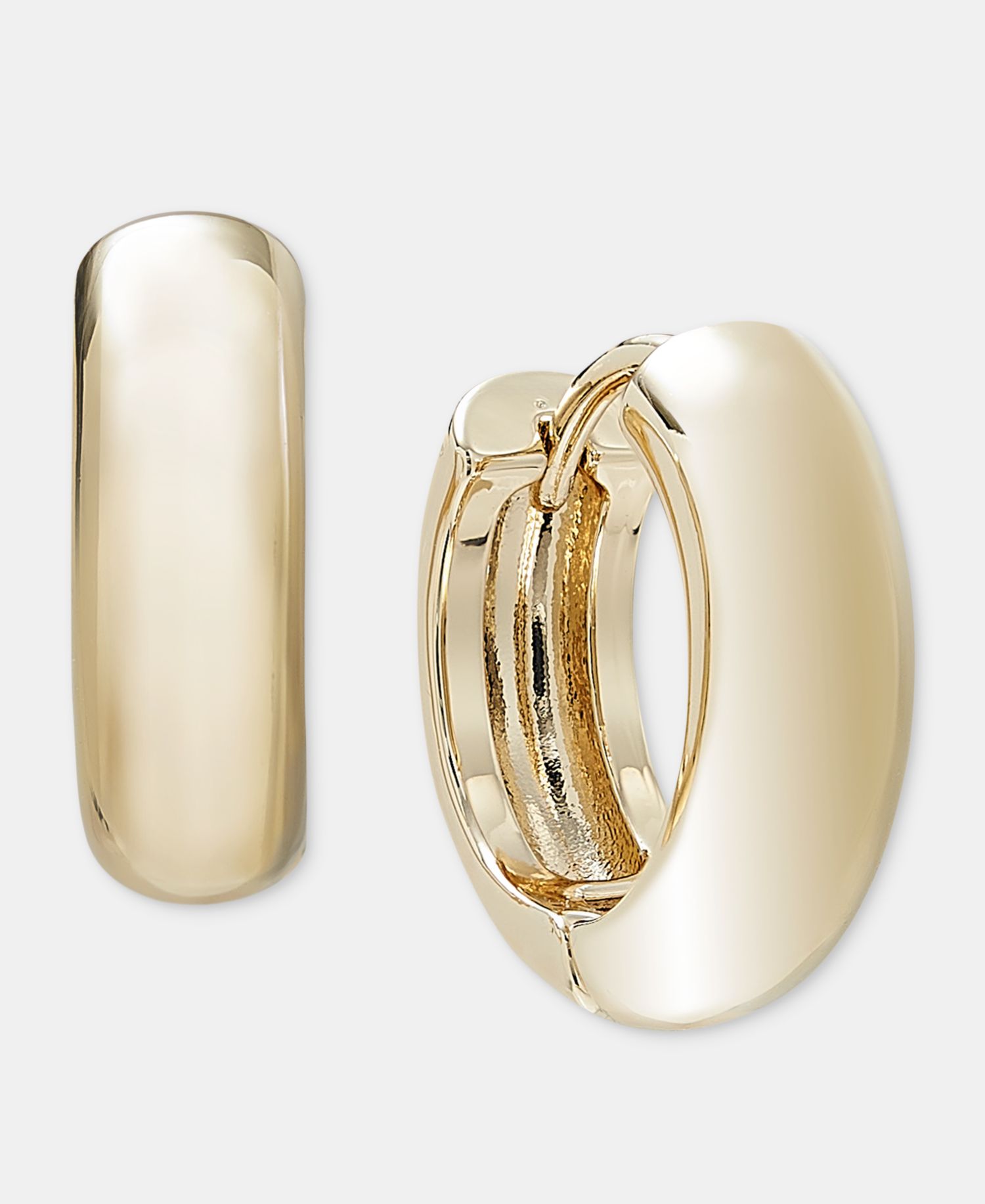 Small Huggie Hoop Earrings, 0.59"