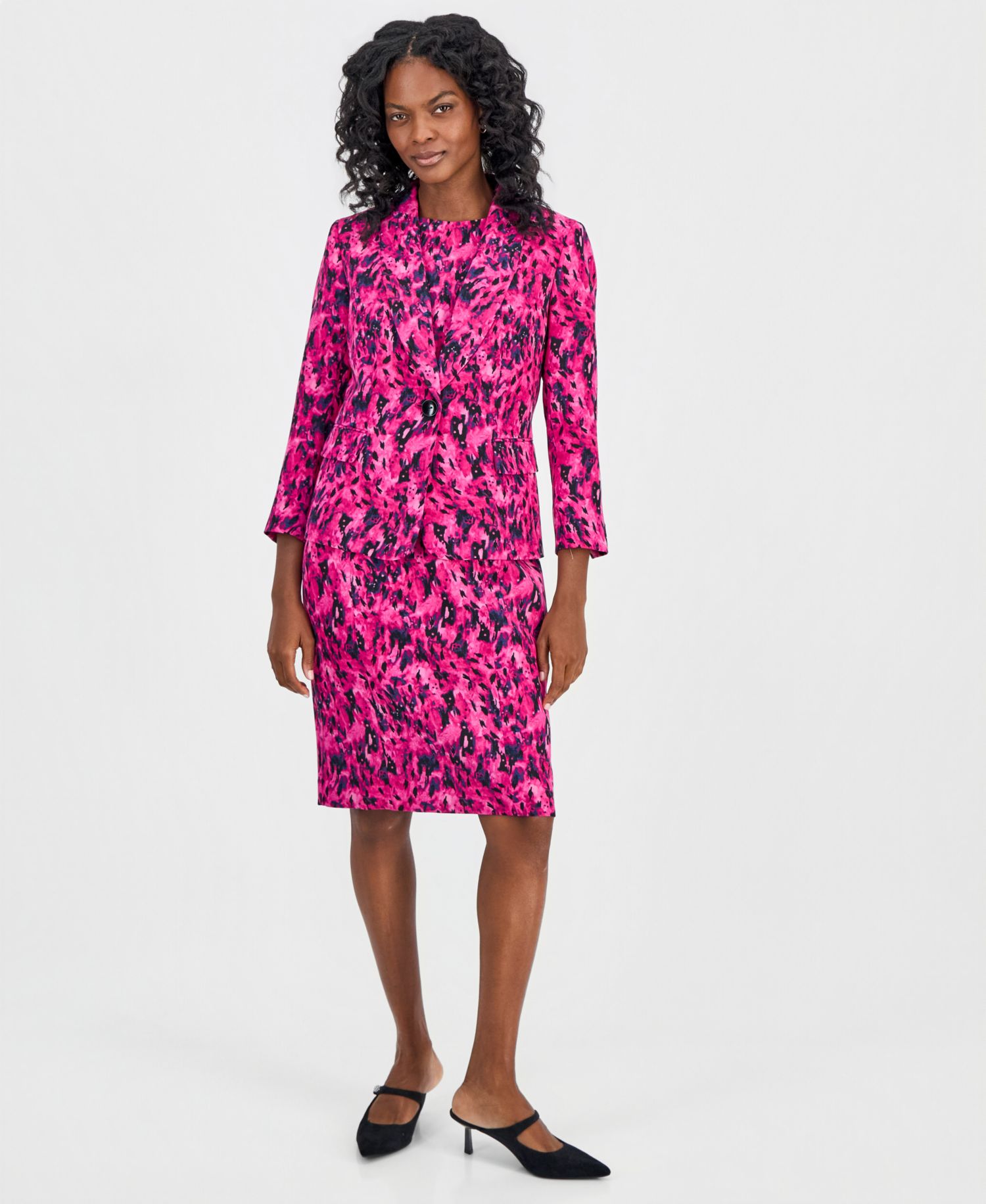 Women's Printed Round-Neck Scuba Sheath Dress