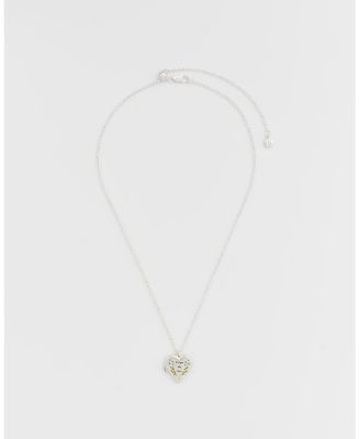Silver Forget Me Not Heart Locket Necklace