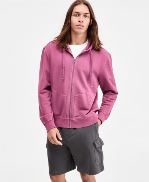 Мужское худи Sun + Stone Explore Graphic Zipper Hooded, цвет: Чёрный