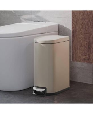 Stainless Steel Step-on Trash Can, Slim Kitchen Garbage Bin