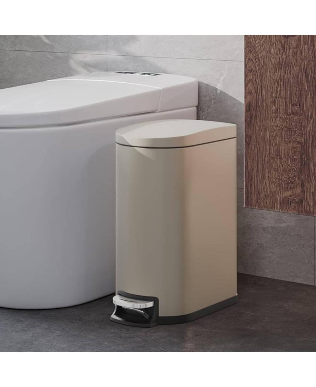Gaomon Stainless Steel Step-on Trash Can, Slim Kitchen Garbage Bin